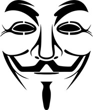 An image featuring a vendetta representing a hacker