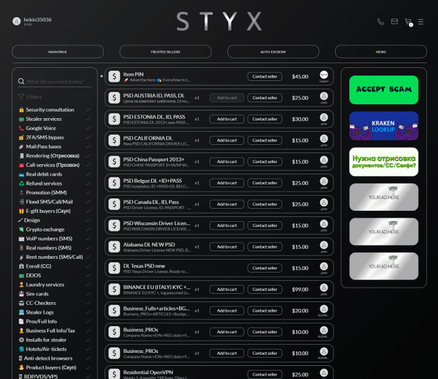 STYX Marketplace Emerged In Dark Web