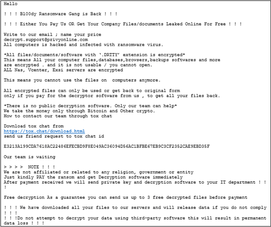 Bl00dy Ransomware Gang